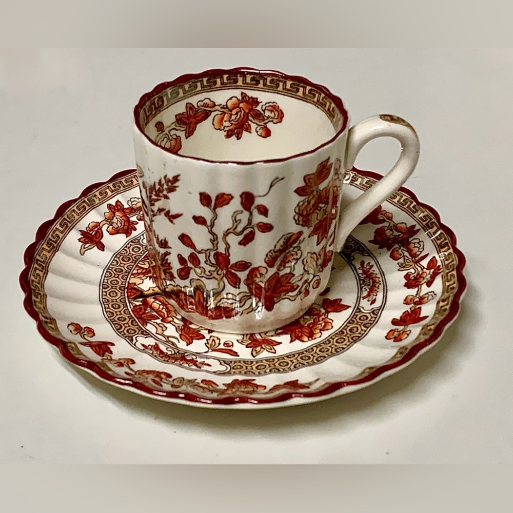 June 1950 Vtg Copeland Spode India Tree Flat Cup & Saucer Set